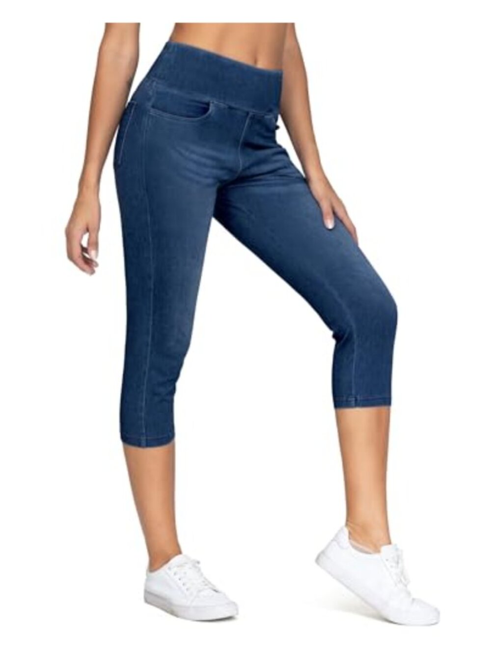 High Waisted Capri Jeggings Jeans Leggings Tummy Control Butt Lift